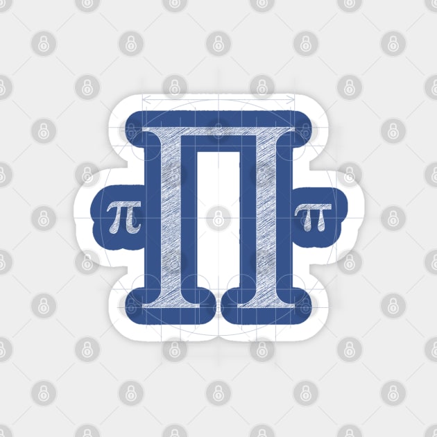 Blueprint-Flavored Pi Sticker by JWDesigns